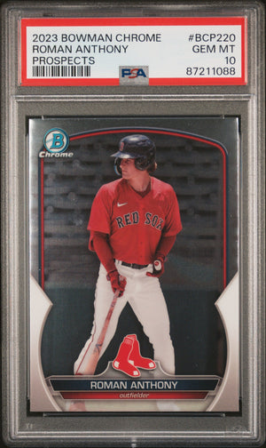 Graded 2023 Topps Bowman Chrome Roman Anthony #BCP220 Prospects Rookie RC Baseball Card PSA 10 Gem Mint