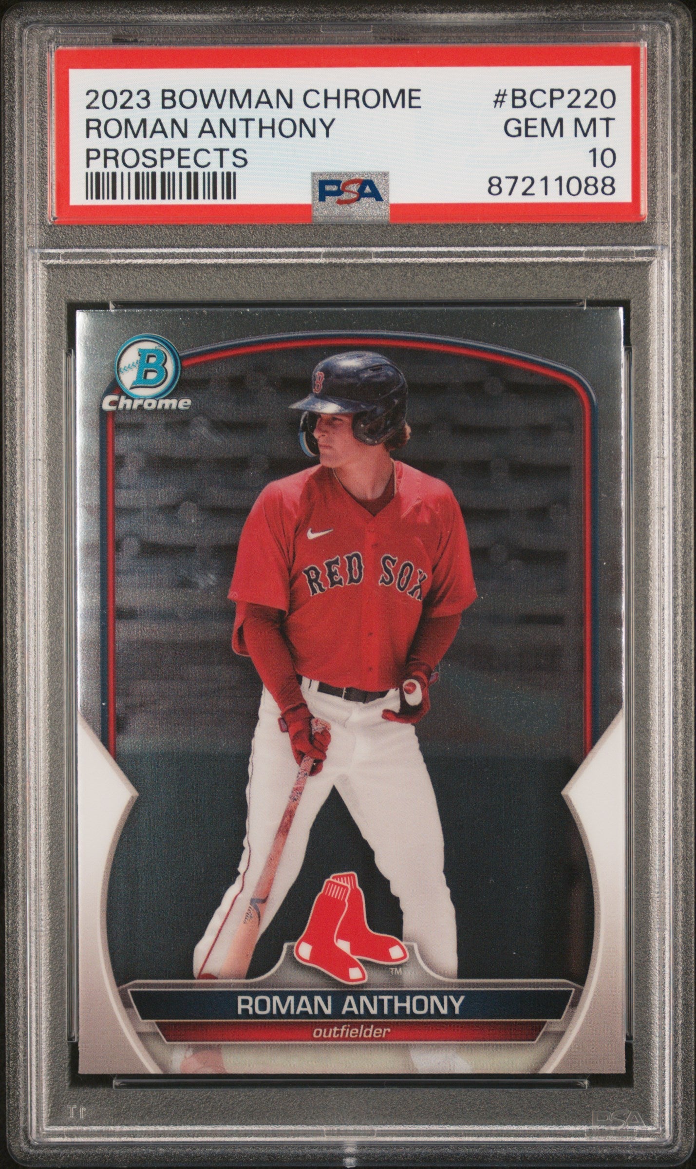 Graded 2023 Topps Bowman Chrome Roman Anthony #BCP220 Prospects Rookie RC Baseball Card PSA 10 Gem Mint