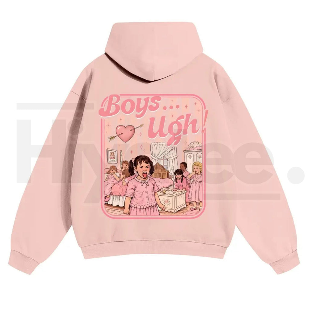 Unisex “Boys...Ugh!” 90s Movie Quote Hoodie – Funny Valentine's Streetwear Pullover, Retro Y2K Aesthetic Graphic Hoodie