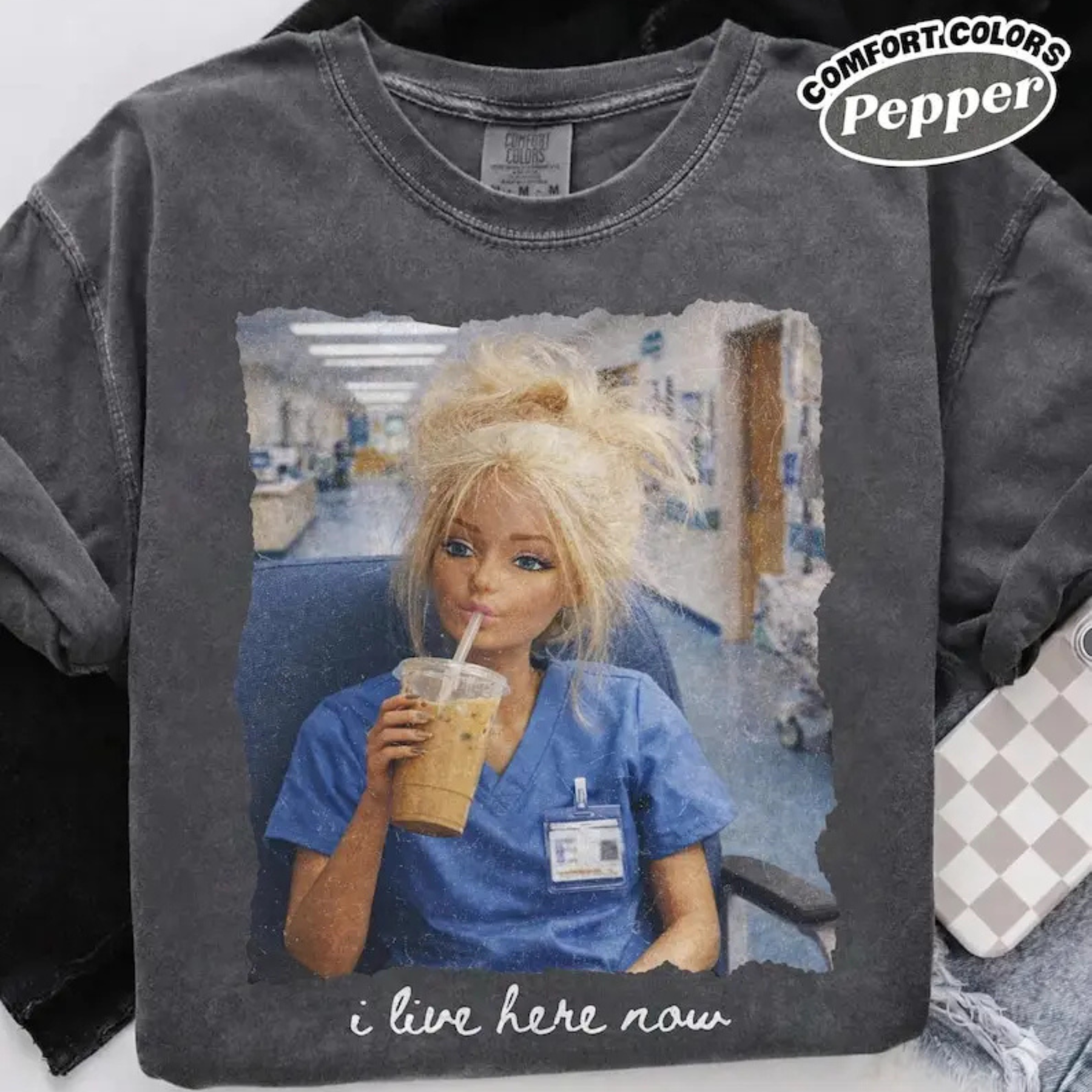"I Live Here Now" Nurse Doll Shirt – Funny Night Shift Meme Tee