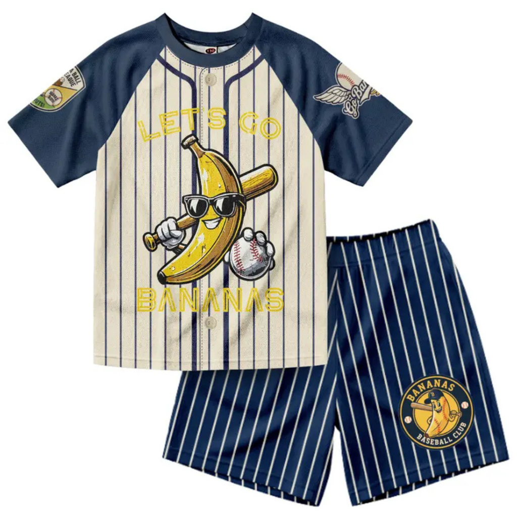 Funny Dabbing Banana USA Flag Baseball Set