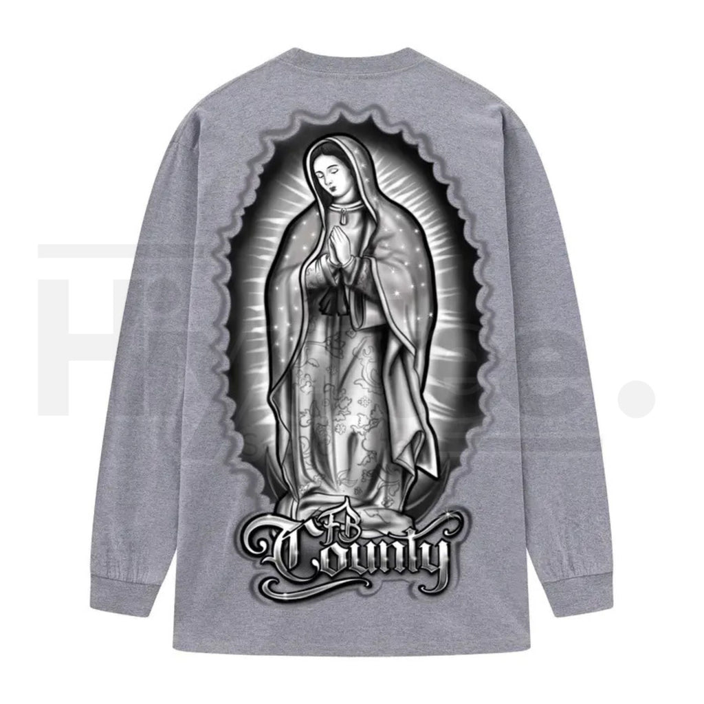 FB County Graphic Long Sleeve T-Shirt – Classic Streetwear Style, Heavyweight Long Sleeve Tee