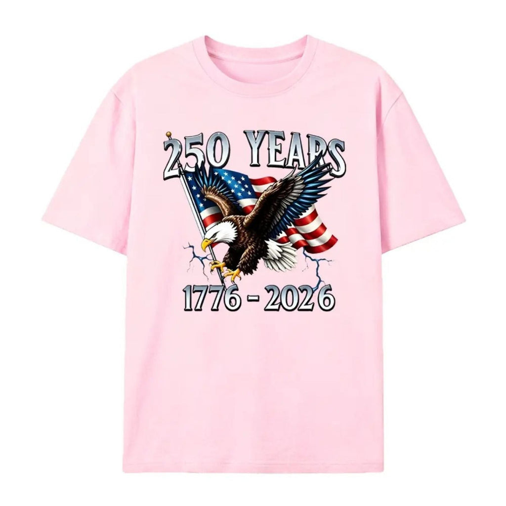 "250 Years of Liberty" T-Shirt – 1776–2026 Eagle & USA Flag Patriotic Graphic Tee, Unisex Cotton Shirt