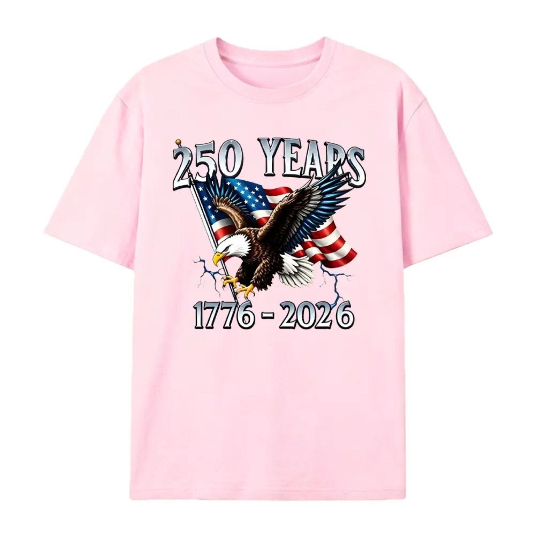 "250 Years of Liberty" T-Shirt – 1776–2026 Eagle & USA Flag Patriotic Graphic Tee, Unisex Cotton Shirt