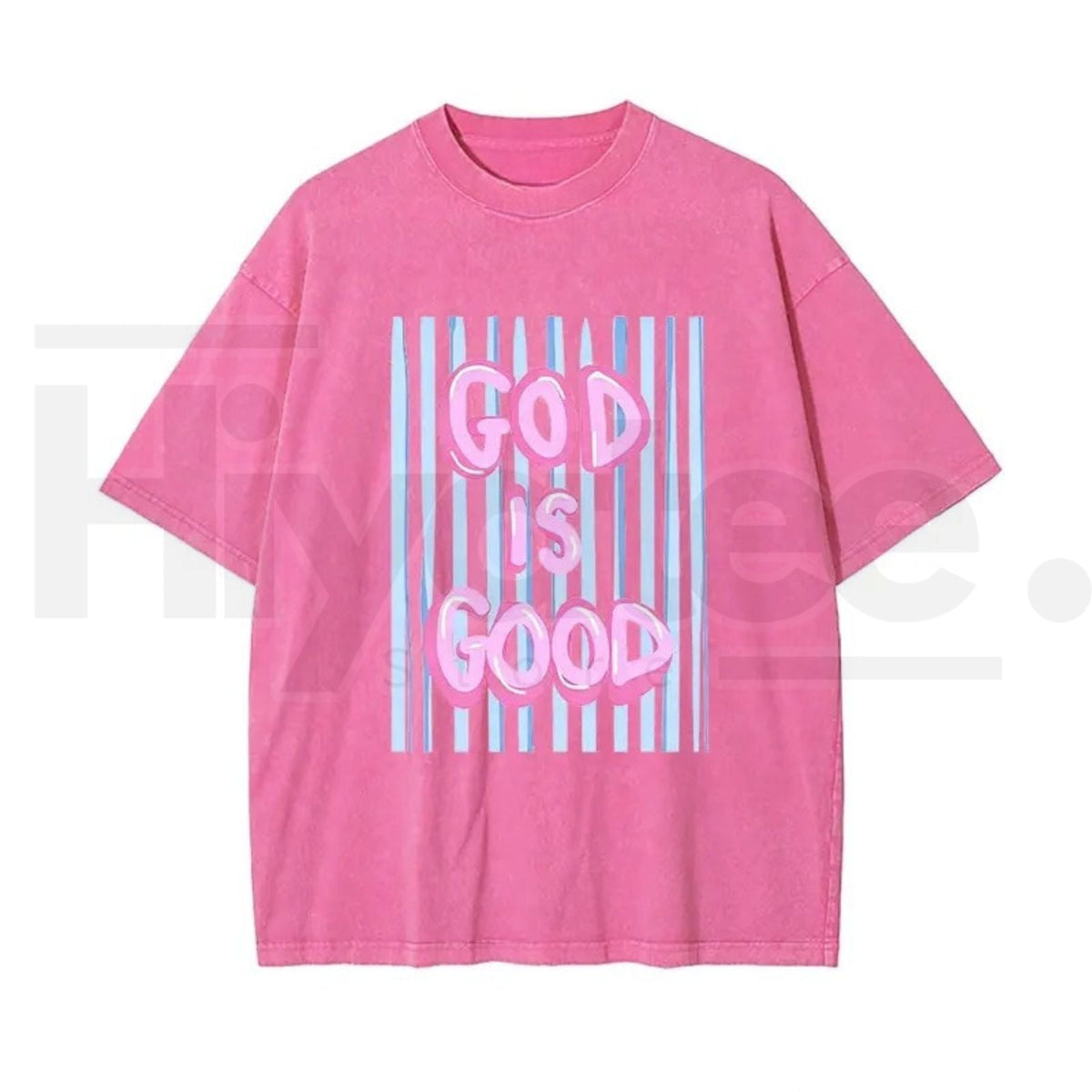 Unisex “God Is Good” Washed Cotton T-Shirt – Faith Graphic Tee, Plus Size Christian Shirt