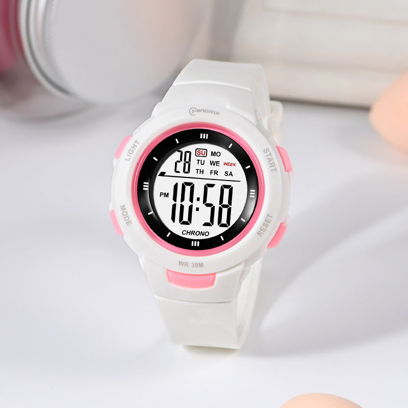 Fashion Pin Buckle Luminous Waterproof PU Strap Student Electronic Watch