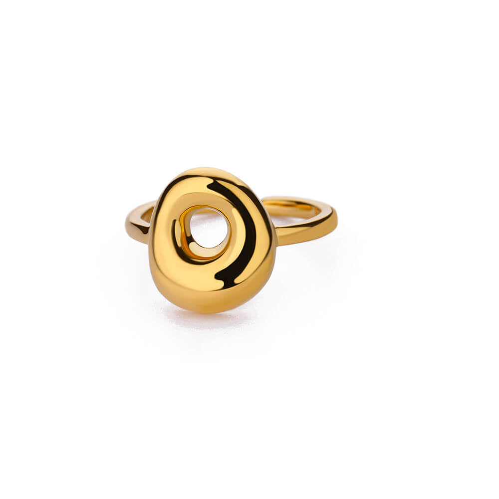Cute Bubble Letters Ring Gold 18K Gold Plated Ring