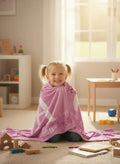 Your Letter and Name - Personalized Name Blanket: Pink & White Flannel Fleece Throw