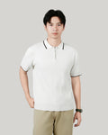 Men's Half-zip Ice Silk Knitted Lapel Vertical Striped Top