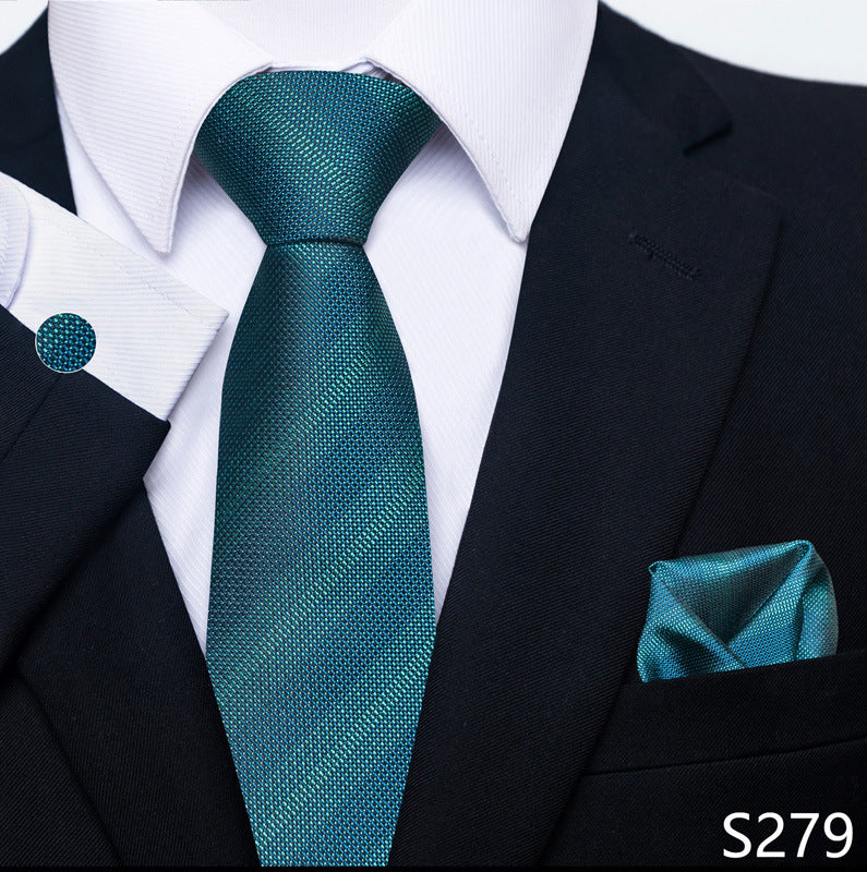 Men's Creative All-match Business Formal Wear Tie Scarf Cuff Buckle Set