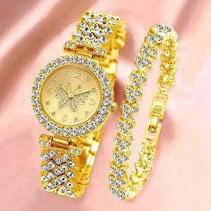 Golden Butterfly Watch Heart