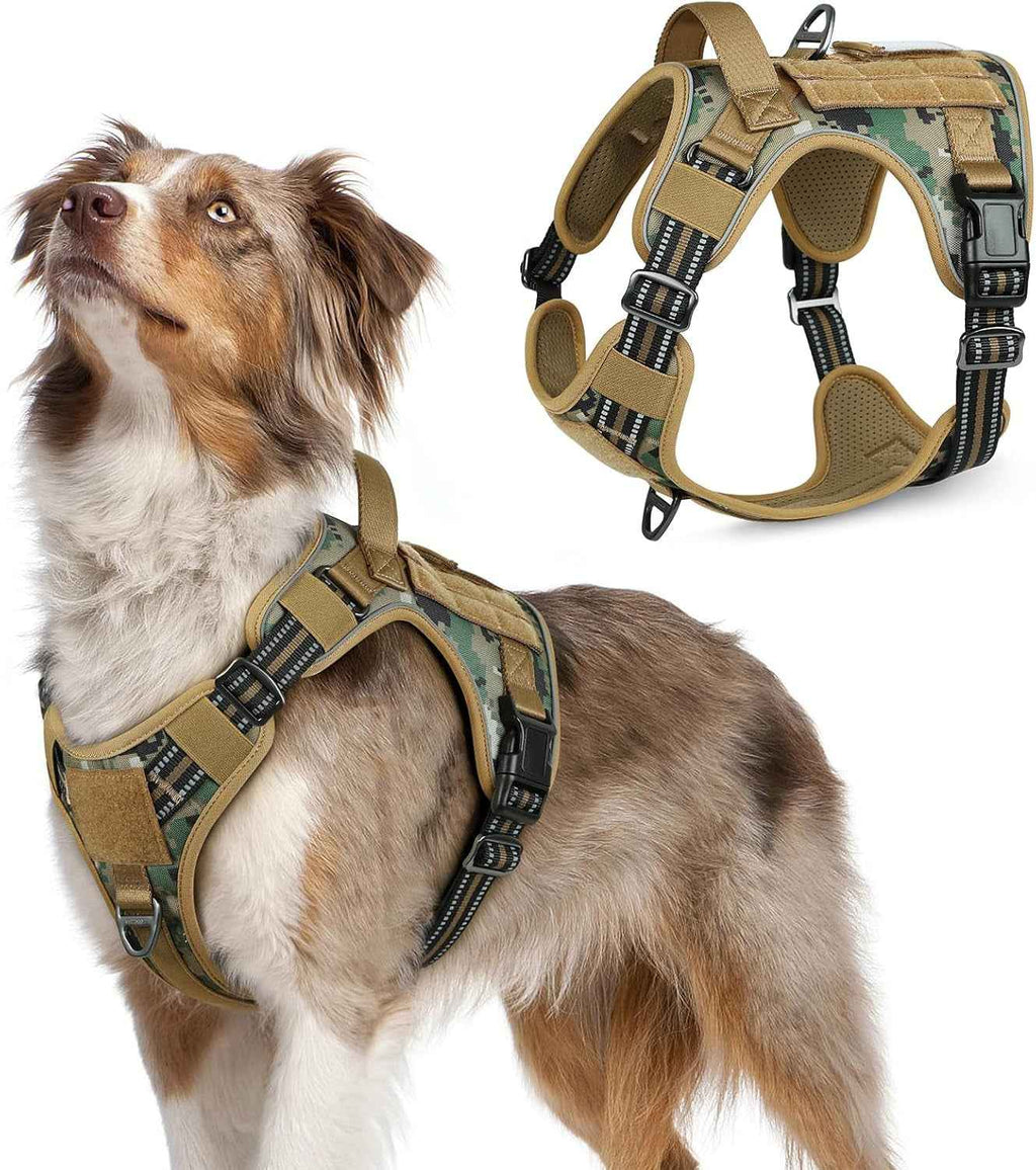No-Pull Tactical Dog Harness MOLLE Vest with Handle