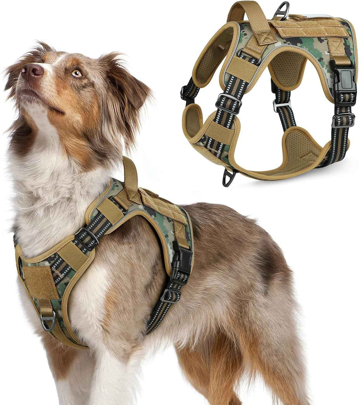 No-Pull Tactical Dog Harness MOLLE Vest with Handle