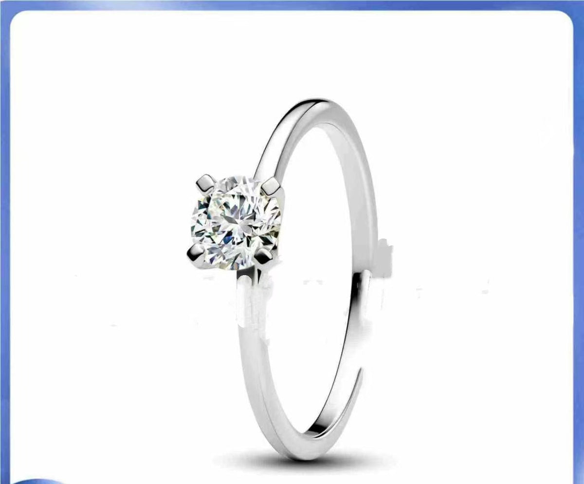 Wind Rounded Corner Moissanite Ring 18K Gold