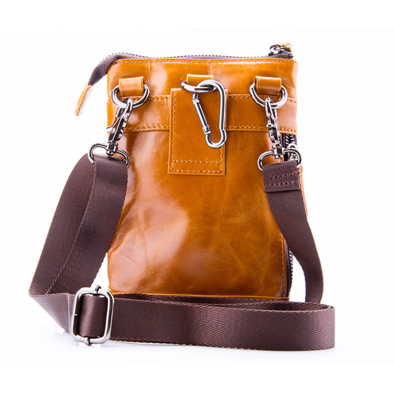 Men's Leather Pocket Multifunctional Small Bag Outdoor Sports One-shoulder