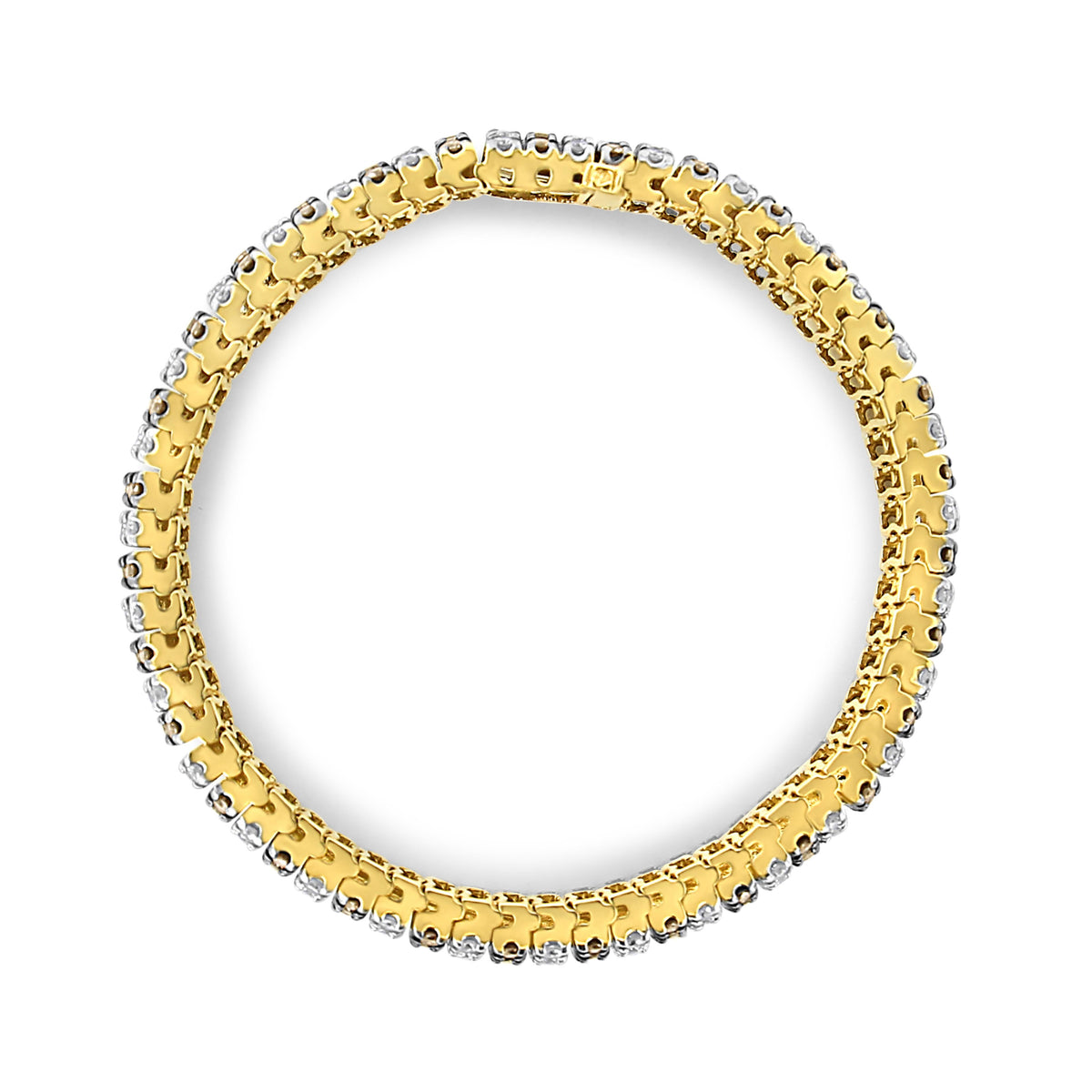 10K Yellow Gold 10-1/3 Cttw Alternating Coco Color and White Diamond 5 Row Tennis Bracelet (Brown/H-I Color, SI1-SI2 Clarity) - Size 7.25