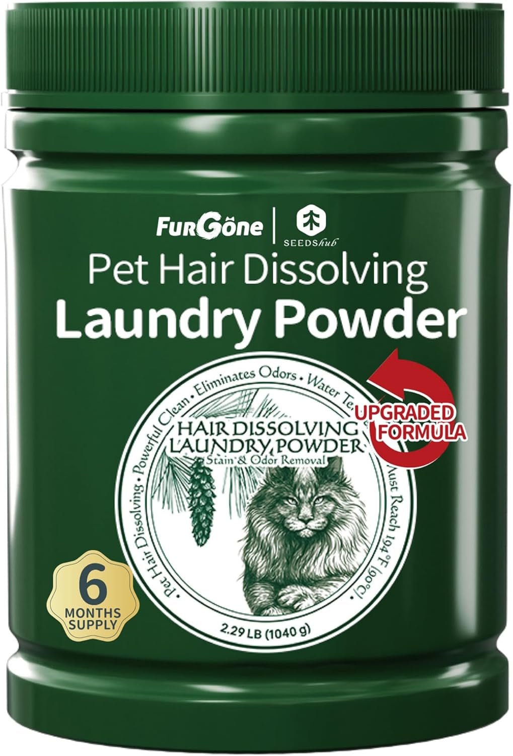 Pet Hair & Odor Laundry Remover Powder – 6-Month Supply