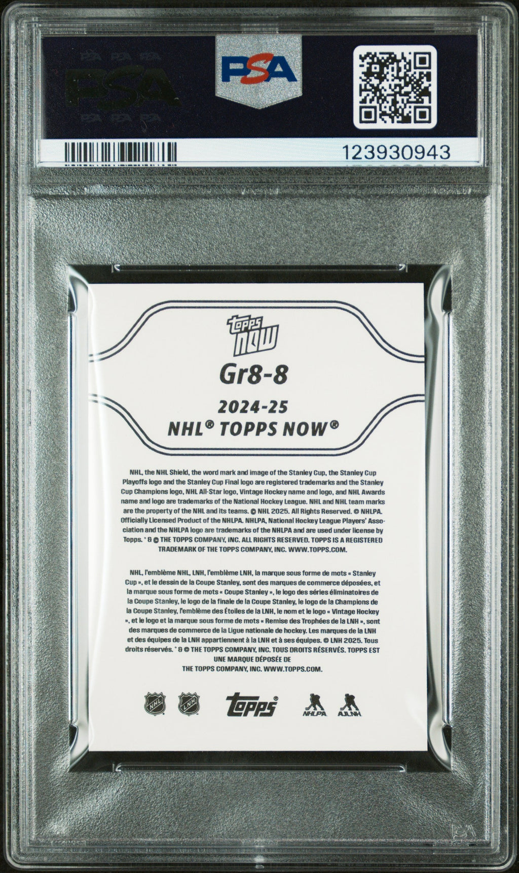 Graded 2024 Topps Now Alex Ovechkin #8 The GR8 Chase Sticker Hockey Card PSA 8 Near Mint
