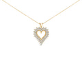 14K Yellow Gold Plated .925 Sterling Silver 3.00 Cttw Round Cut Diamond Cluster Heart 18" Pendant Necklace (K-L Color, I1-I2 Clarity)