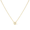 10K Yellow Gold 1/2 Carat Round Brilliant-Cut Diamond Modern Bezel-Set Solitaire 16"-18" Pendant Necklace (H-I Color, SI2-I1 Clarity)