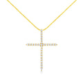 10K Yellow Gold 3.00 cttw Round-Cut Diamond Cross 18" Pendant Necklace (J-K Color, I1-I2 Clarity)