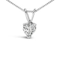 14K White Gold 1/5 Cttw 3-Prong Set Heart Shaped Solitaire Lab Grown Diamond 18" Pendant Necklace (F-G Color, VS2-SI1 Clarity)