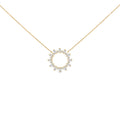 14K Yellow Gold Plated Sterling Silver 3/4 Cttw Diamond Starburst Pendant Necklace