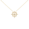 14K Yellow Gold Plated Sterling Silver 1.0 Cttw Diamond Compass Pendant Necklace