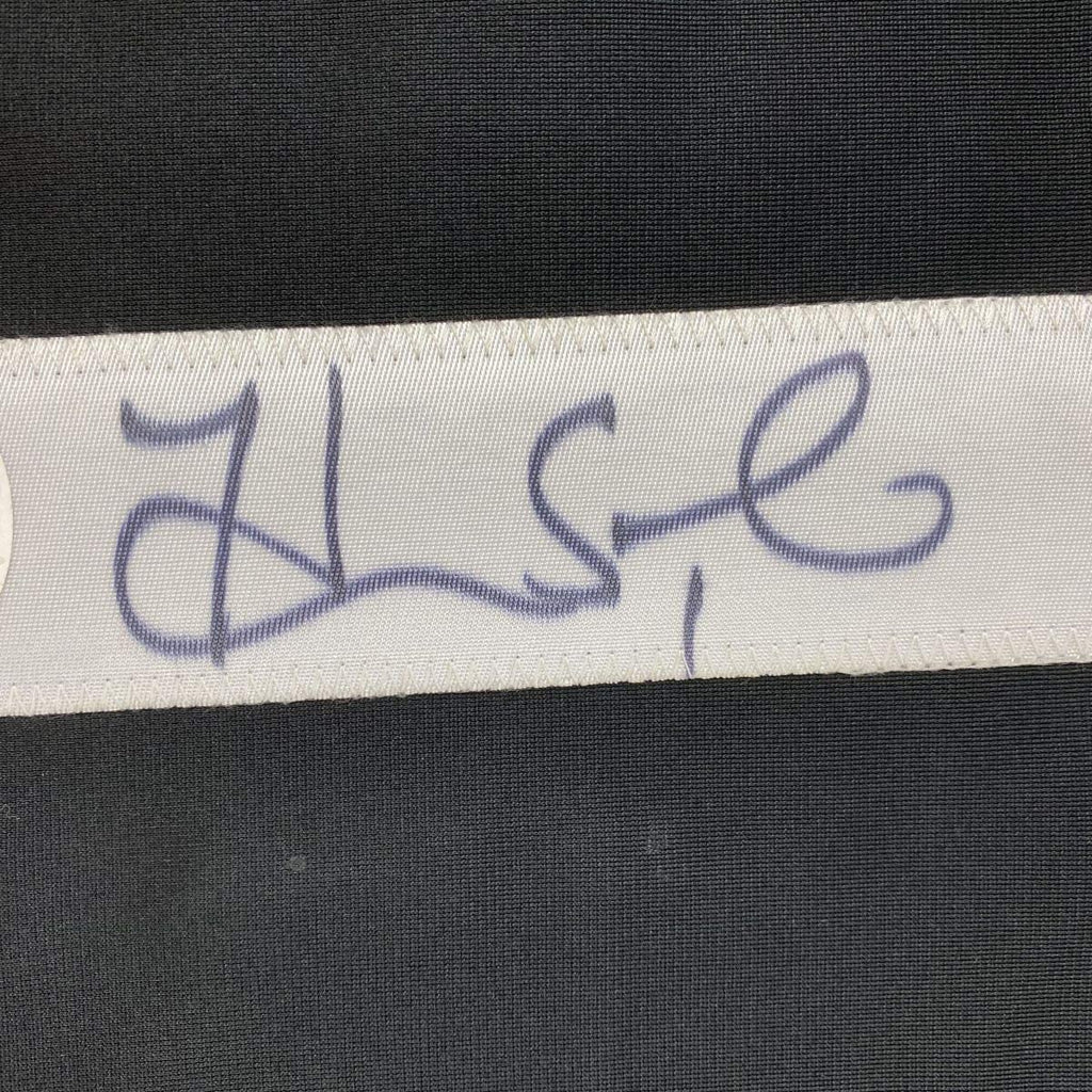 Framed Autographed/Signed Hope Solo 35x39 United States USA Black Soccer Jersey JSA COA