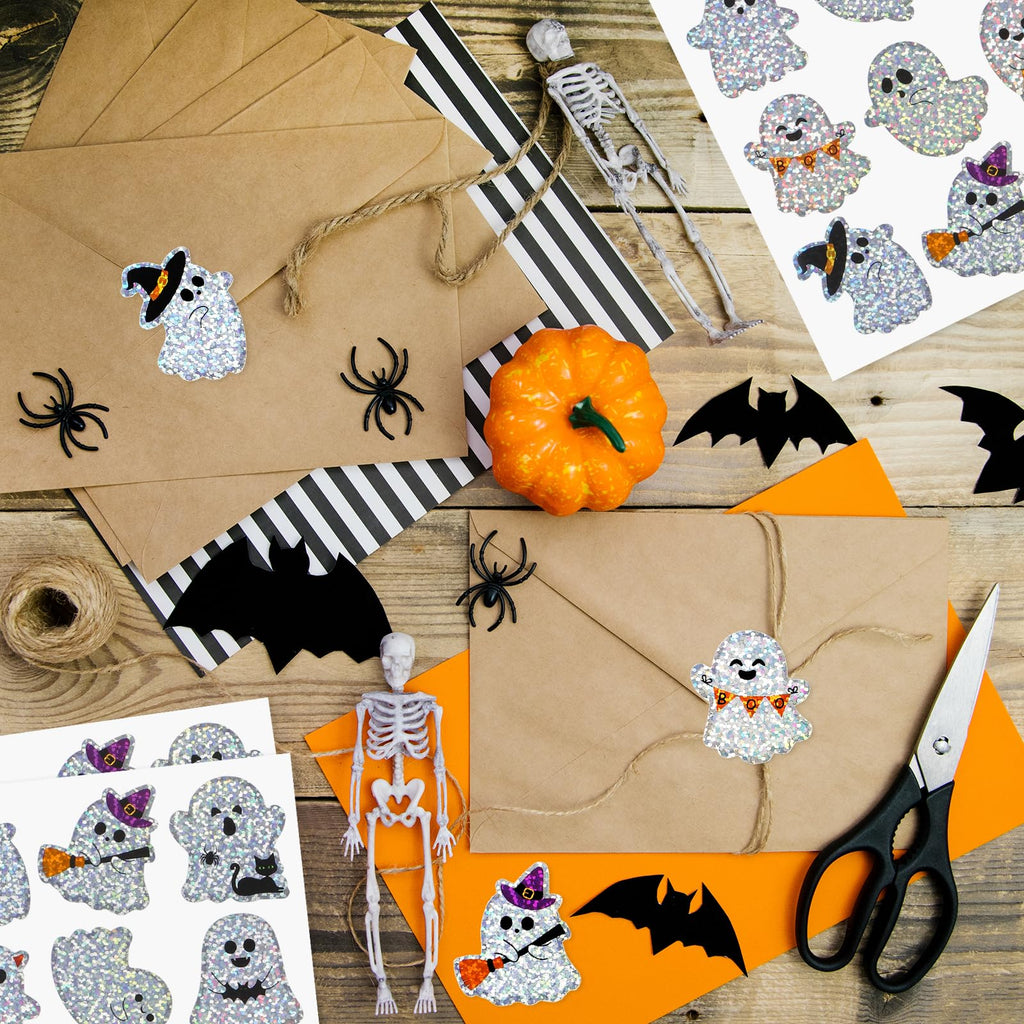 COCHIE Halloween J-O-Lantern Stickers 480pcs 1.5in Laser Ghost