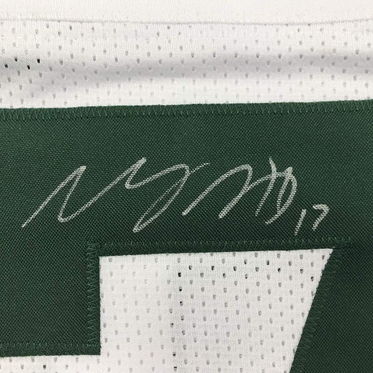 Framed Autographed/Signed Davante Adams 35x39 Green Bay Packers White Football Jersey JSA COA