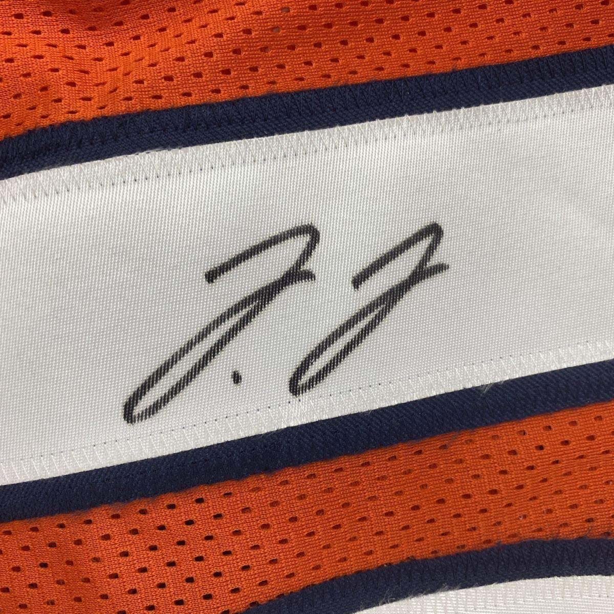 Framed Autographed/Signed Jerry Jeudy 35x39 Denver Orange Football Jersey JSA COA