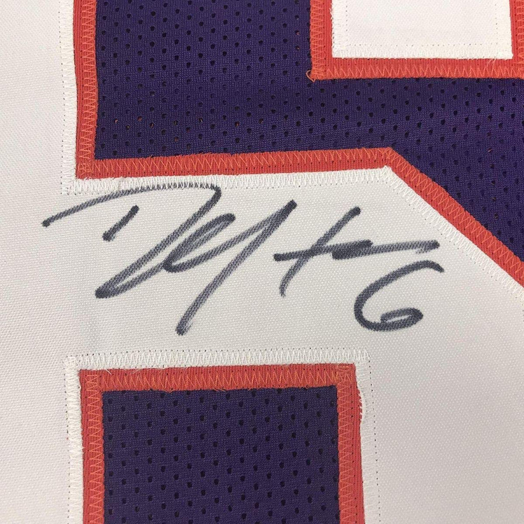 Framed Autographed/Signed DeAndre Hopkins 35x39 Clemson Purple College Football Jersey JSA COA