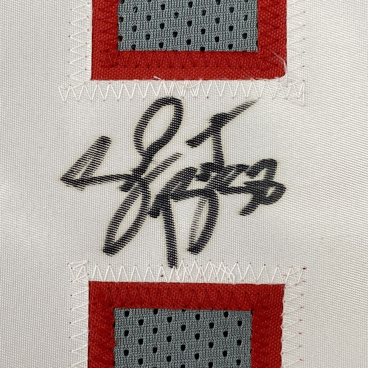 Framed Autographed/Signed Shaquil Shaq Barrett 35x39 Tampa Bay Pewter Grey Football Jersey PSA/DNA COA