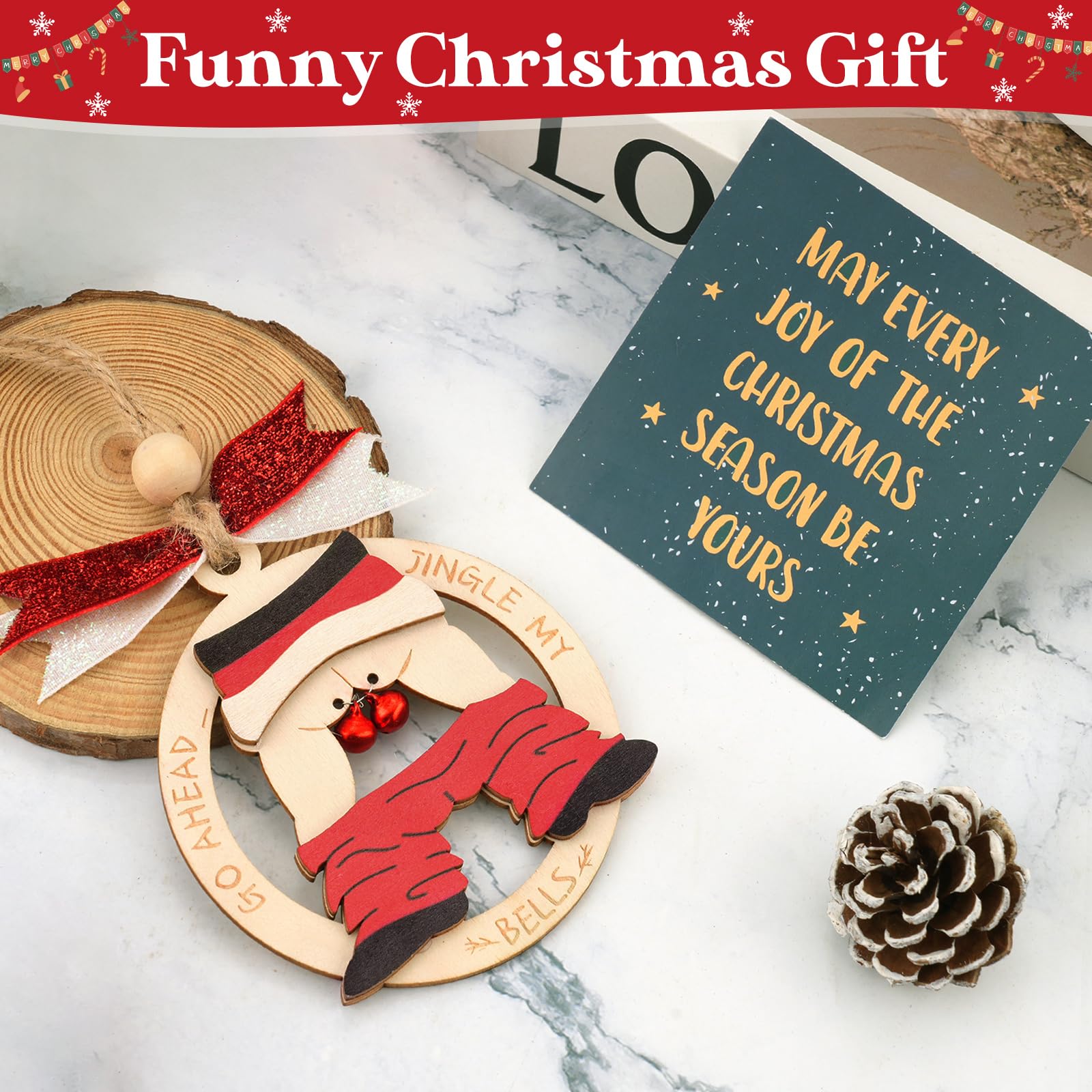 Shzbtdo Naughty Wooden Christmas Tree Ornament 2025 Multi Color Standard Size