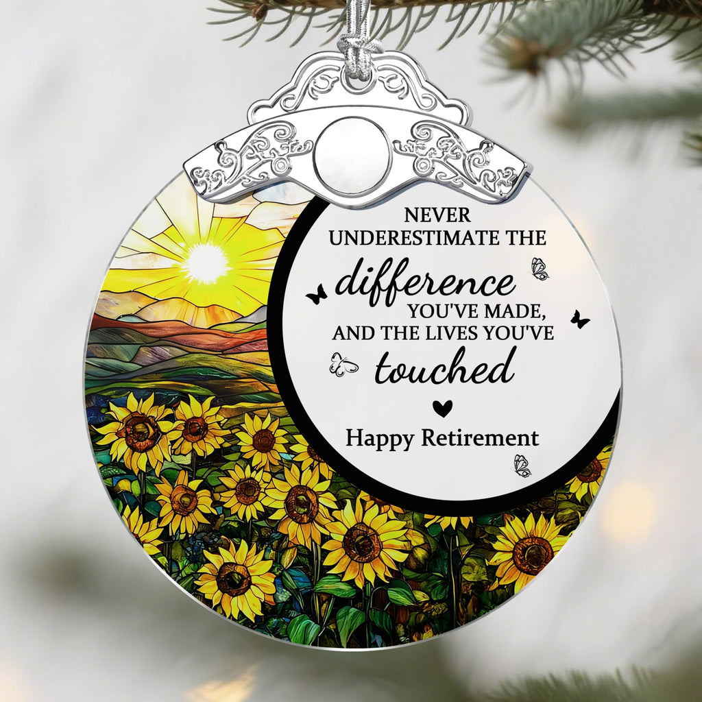 Jocidea Retirement Gifts Stained Glass Christmas Ornament Design E