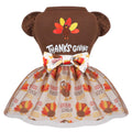 Sebaoyu Thanksgiving Dog Dress Brown Turkey Skirt Small Size