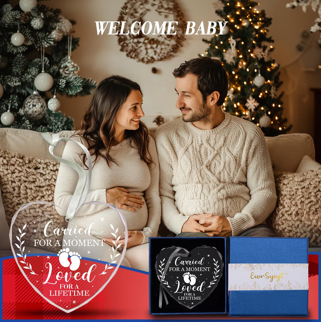 Vorruil Expecting Baby Pregnancy Announcement Heart Glass Ornament 1 Pc