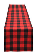 Yourtablecloth Buffalo Checkered Table Runner 14x108 Red and Black Cotton