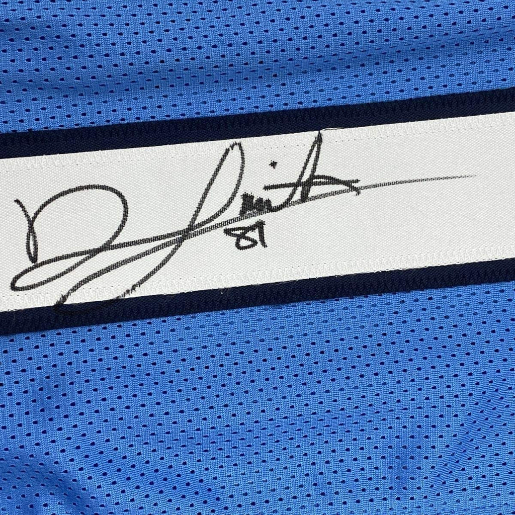 Framed Autographed/Signed Jonnu Smith 35x39 Tennessee Powder Blue Football Jersey Beckett BAS COA