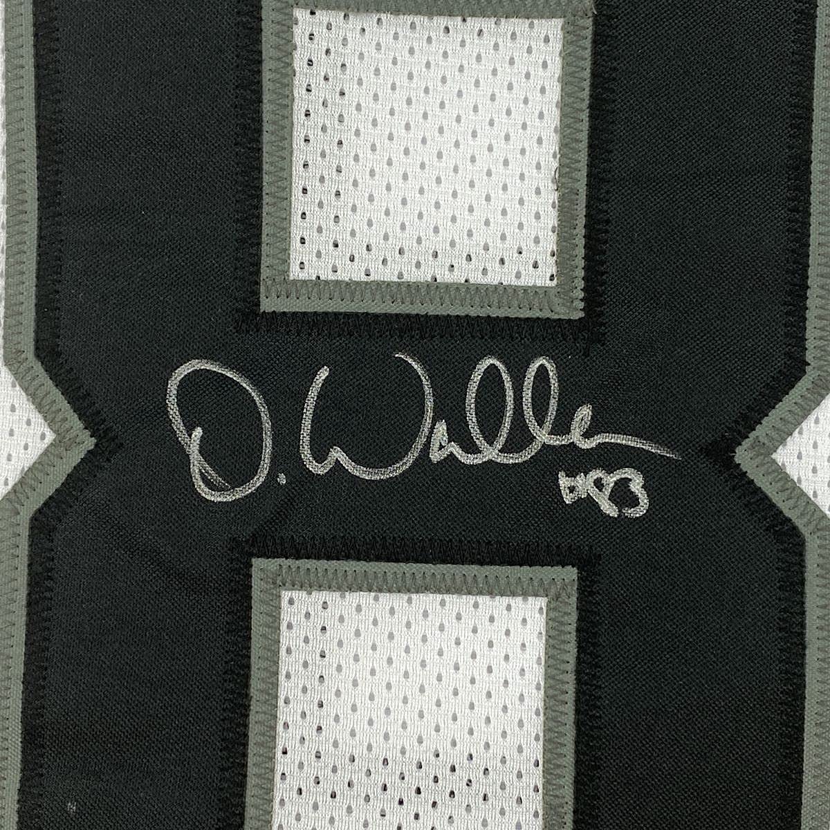 Framed Autographed/Signed Darren Waller 35x39 Las Vegas Oakland White Football Jersey Beckett BAS COA