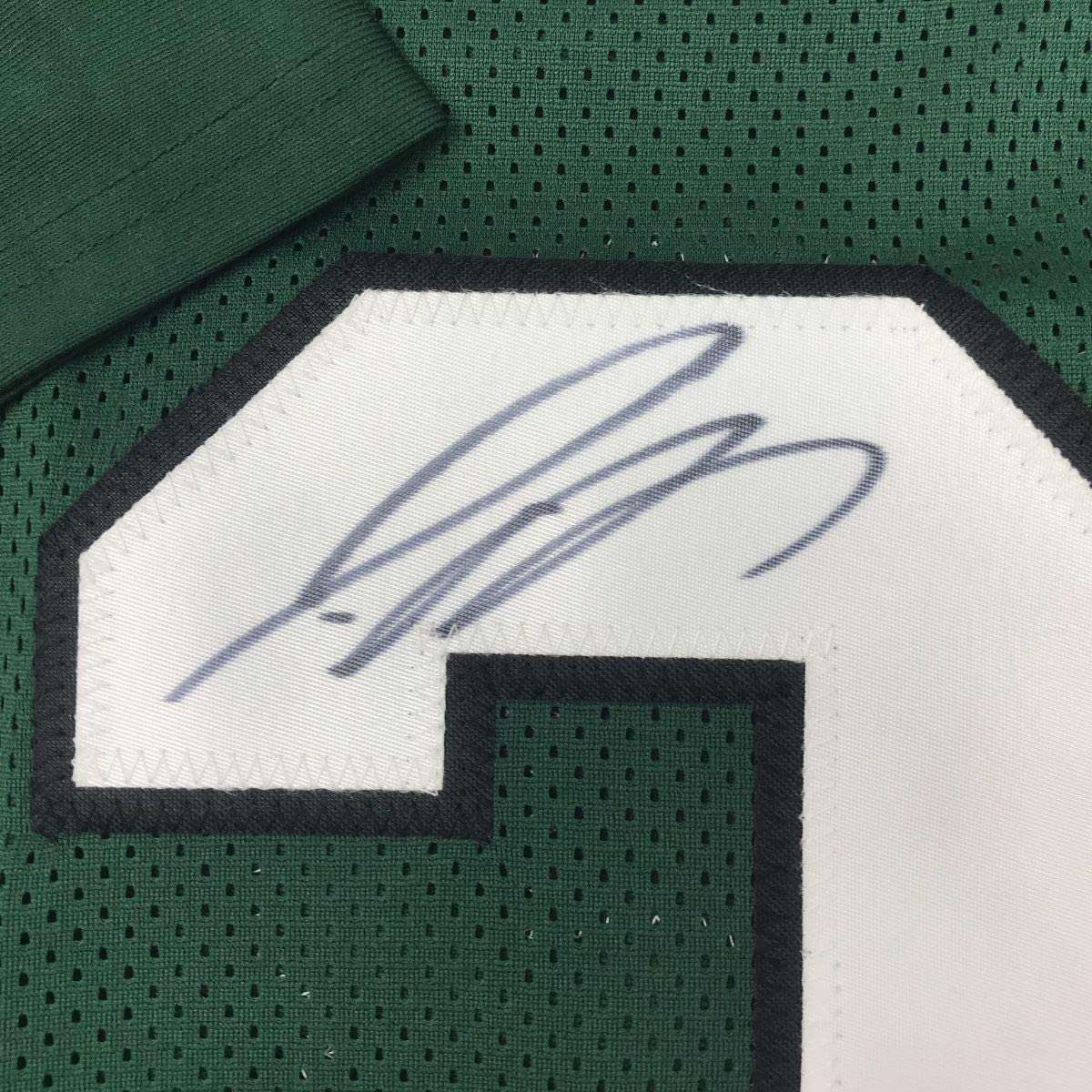 Framed Autographed/Signed Jamal Adams 35x39 New York Green 2019 Football Jersey JSA COA