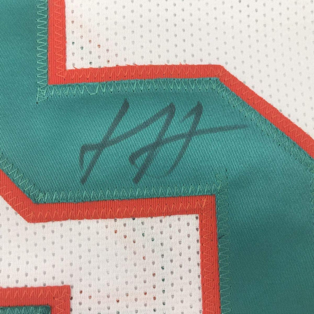 Framed Autographed/Signed Xavien Howard 35x39 Miami White Football Jersey PSA/DNA COA