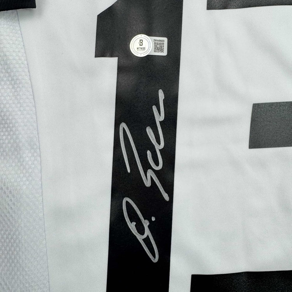 Framed Autographed/Signed Michael Ballack 35x39 Germany White Soccer World Cup Jersey Beckett BAS COA