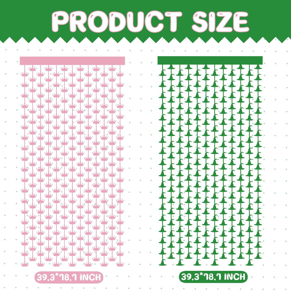 JJWYLTKB 2 Pack Pink Green Fringe Curtain 3x7ft Birthday Party Decor