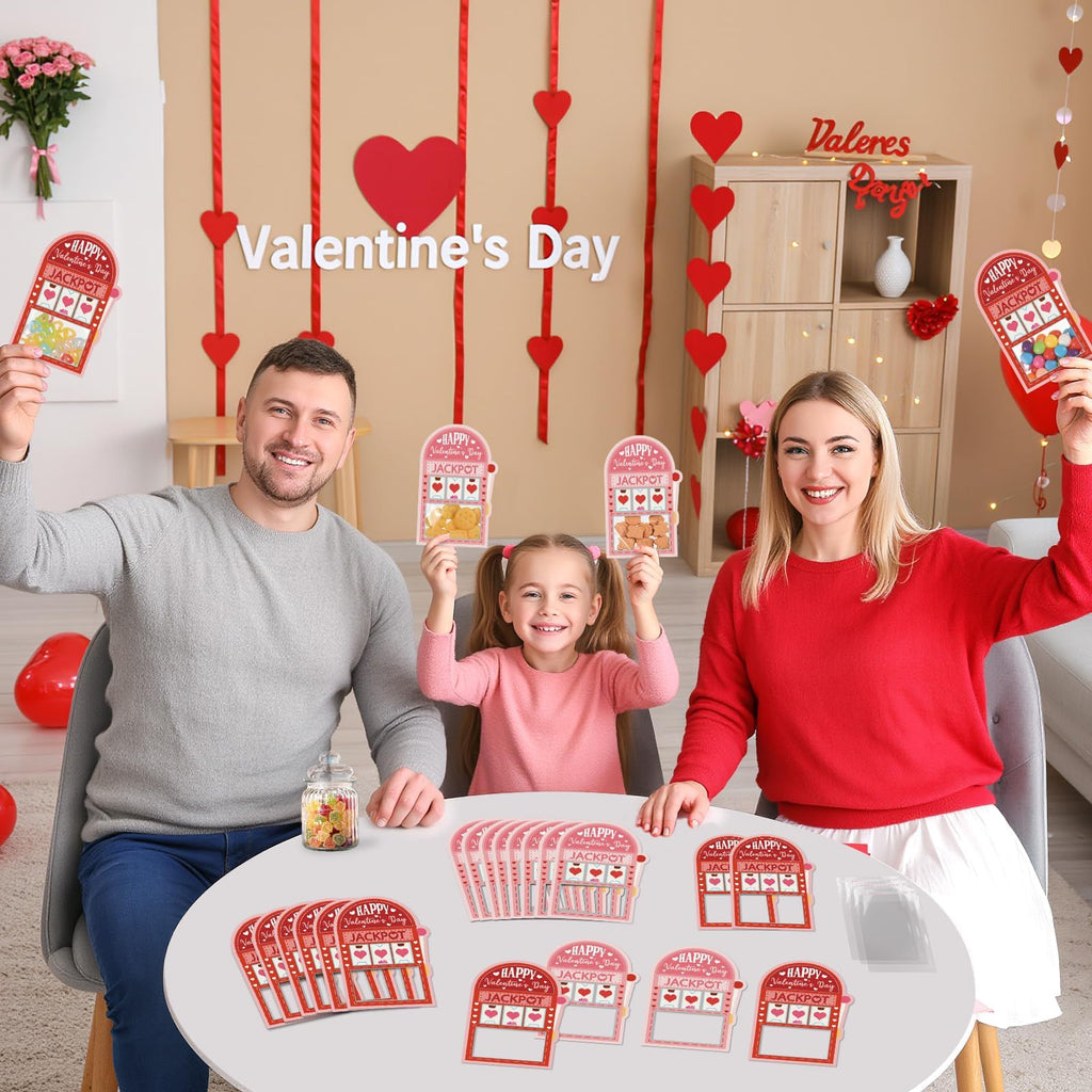 50 Pack Valentines Day Cards for School Funny Class Exchange Cards Bulk with Clear Treat Bags and Self Adhesive Tape Happy Valentines Party Favor for School Classroom Classmates Parents Teachers Gifts
