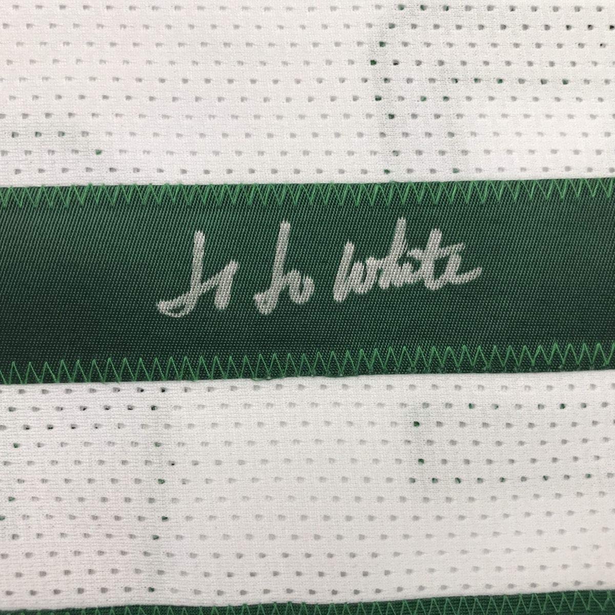 Framed Autographed/Signed Jo Jo JoJo White 35x39 Boston White Basketball Jersey JSA COA