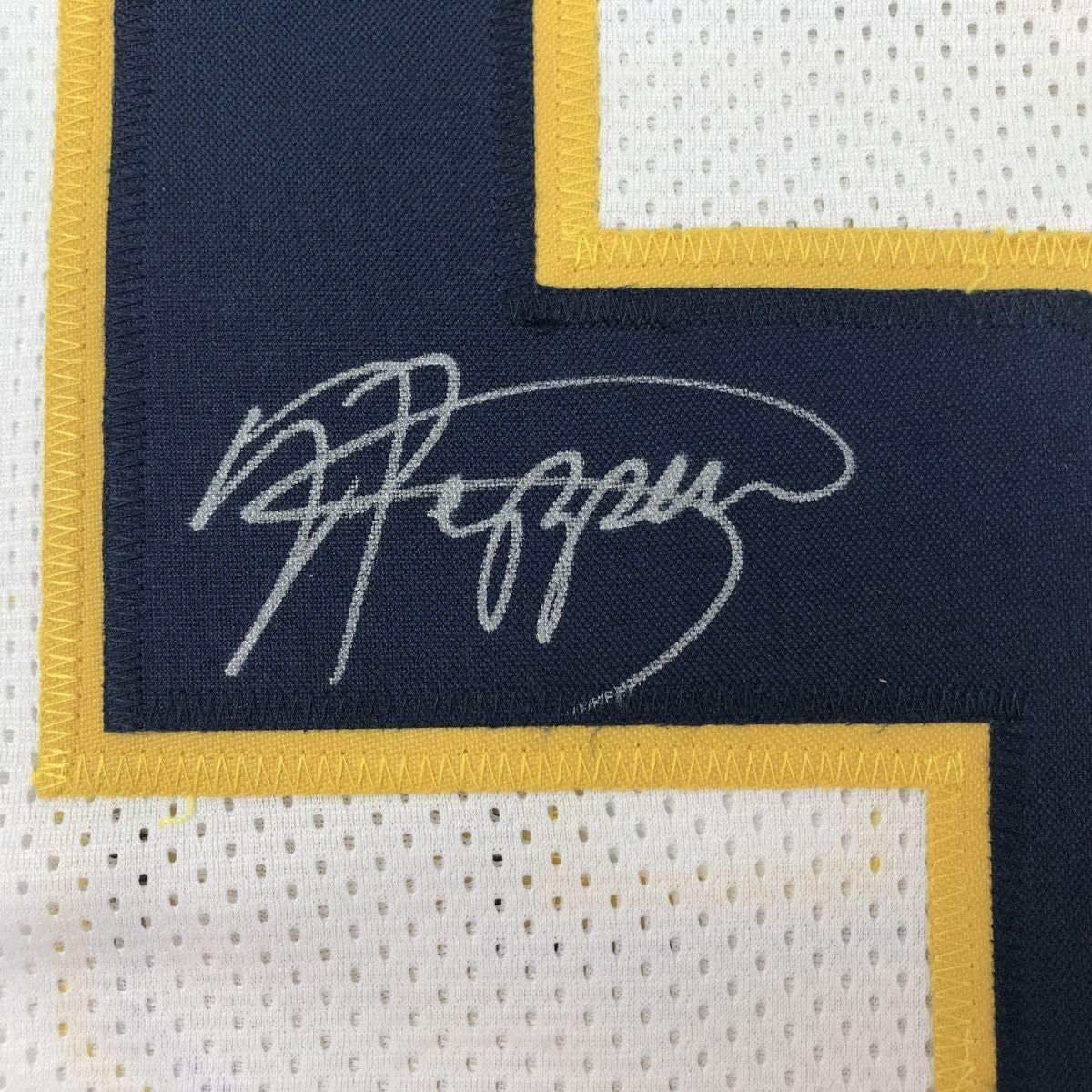 Framed Autographed/Signed Jabrill Peppers 35x39 Michigan White College Football Jersey JSA COA