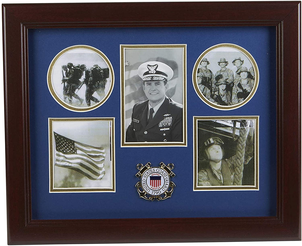 The Military Gift  Store US Coast Guard Medallion 5 Picture Collage Frame.