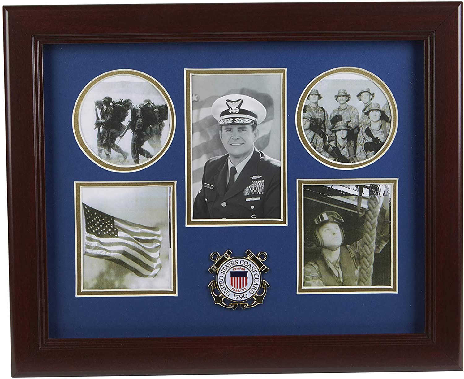 The Military Gift  Store US Coast Guard Medallion 5 Picture Collage Frame.